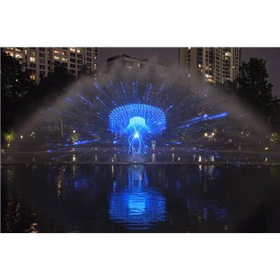 Water Curtain Film-Water curtain glows, star river gleams.