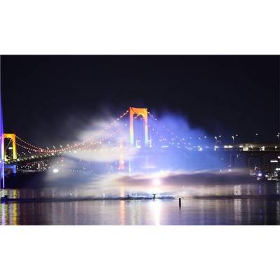 Water Curtain Film-Water curtain glows, star river gleams.