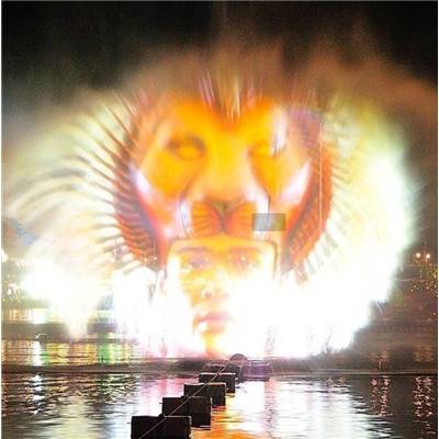 Water Curtain Film-Water curtain glows, star river gleams.