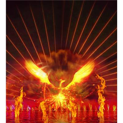 Laser Show01-Lasers split the night, streams weave star rivers.