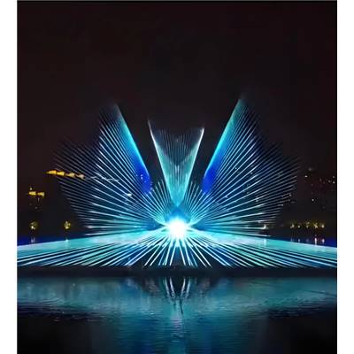 Laser Show01-Lasers split the night, streams weave star rivers.